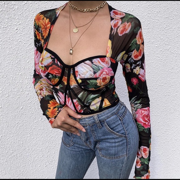 Floral Bustier Top - Picture 1 of 1